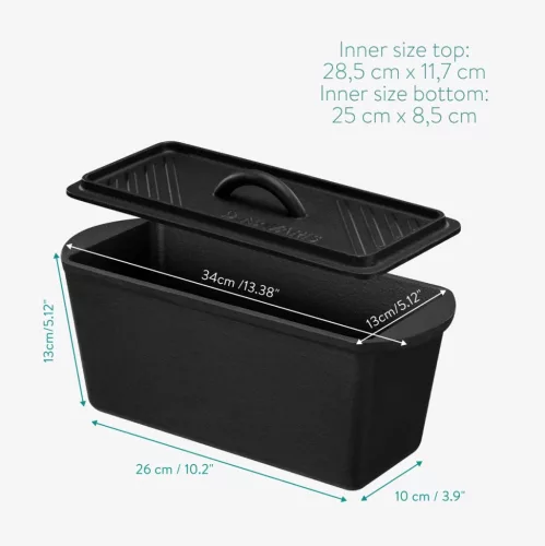 Tava copt paine Navaris, 34 cm, fonta, cu capac, pentru paine traditionala, 52635.01