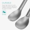 Set spork si lingura din titan cu maner lung Navaris, 21.5 cm, 52986.05