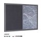 Tabla combinata Navaris, whiteboard magnetic si pinboard textil, 60x40 cm, accesorii, negru, textil/MDF