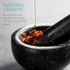 Mojar din granit Navaris, diametru 12 cm, pentru condimente si ierburi, gri, granit