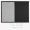 Tabla combinata Navaris, creta magnetica si textil, 60x45 cm, accesorii, bej, textil/MDF