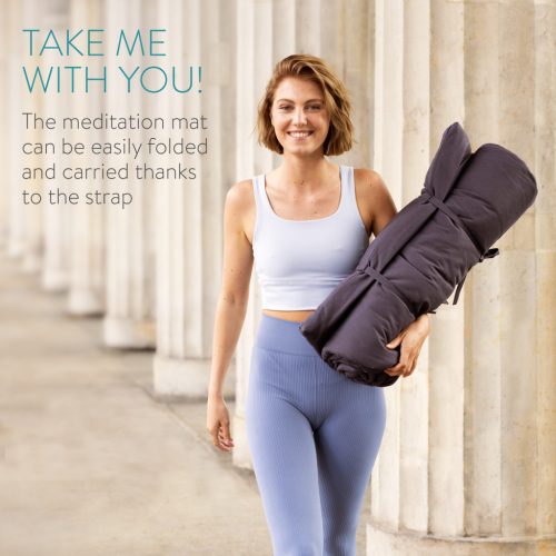 Saltea antrenament Navaris, 200x80 cm, rulabila, meditatie si relaxare, negru, poliester/bumbac