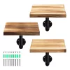 Set 3 rafturi decorative Navaris, 20x15x2 cm, montaj perete, maro burnt, maro, metal/lemn