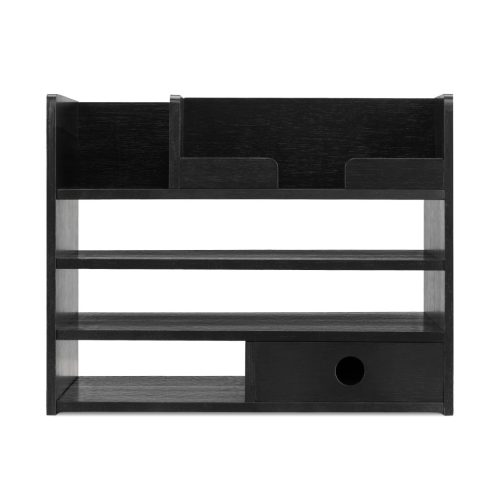 Organizator birou cu sertare Navaris, 33x24x26 cm, auto-asamblare, negru, bambus