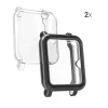 Set 2 Huse pentru Xiaomi Amazfit Bip / Amazfit Bip Lite, Silicon, Negru / Transparent, 54037.01