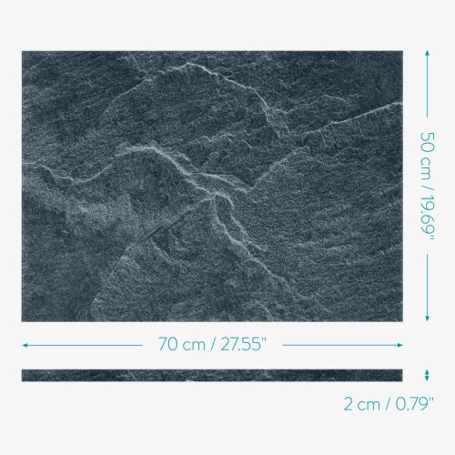 Tabla magnetica Navaris, design piatra neagra, 70x50 cm, planificare si notite, negru, MDF/otel