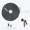 Furtun de gradina Navaris, 15m, cu pistol de pulverizare, conexiuni UE si US, 54175.02