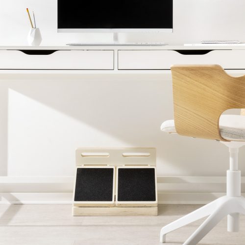 Placa de exercitii reglabila pentru intinderea gambelor Navaris, 4 Nivele, Lemn, 54275.02