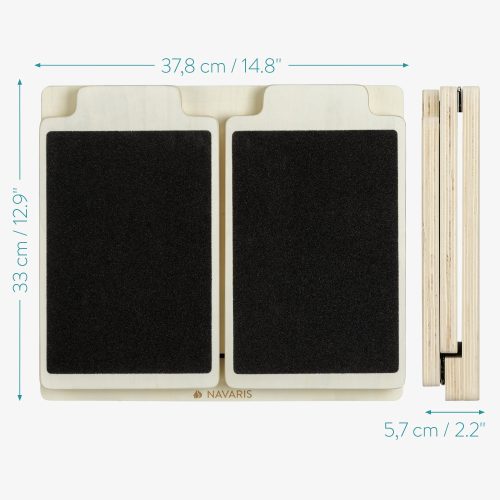 Placa de exercitii reglabila pentru intinderea gambelor Navaris, 4 Nivele, Lemn, 54275.02