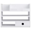 Organizator birou cu sertare Navaris, 33x24x26 cm, auto-asamblare, alb, bambus