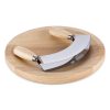 Set tocator si cutit semicircular Navaris pentru taiat ierburi aromatice, 24x24x3 cm, 52978.02