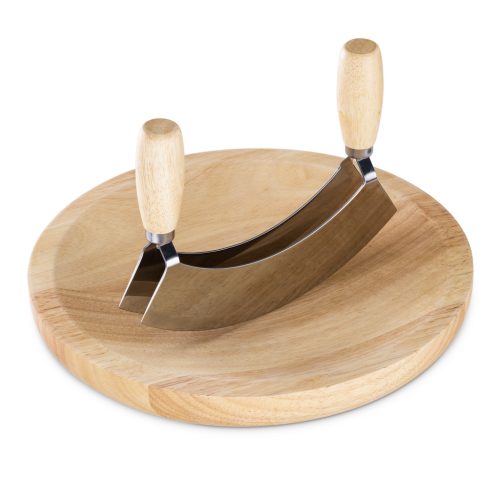 Set tocator si cutit semicircular Navaris pentru taiat ierburi aromatice, 24x24x3 cm, 52978.02