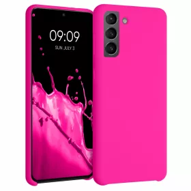   Husa pentru Samsung Galaxy S21 Plus, Silicon, Roz, 54066.77, kwmobile