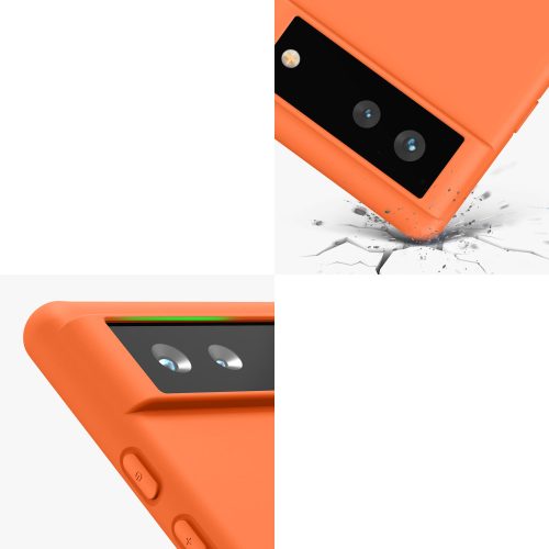Husa pentru Google Pixel 6, Silicon, Portocaliu, 55434.150