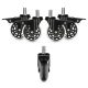 Set 5 Roti pentru scaun de birou tija 11 mm, Kwmobile, Negru, Poliuretan, 55604.01
