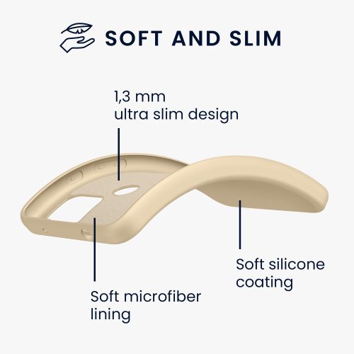 Husa pentru Google Pixel 4a 5G, Silicon, Crem, 53779.154