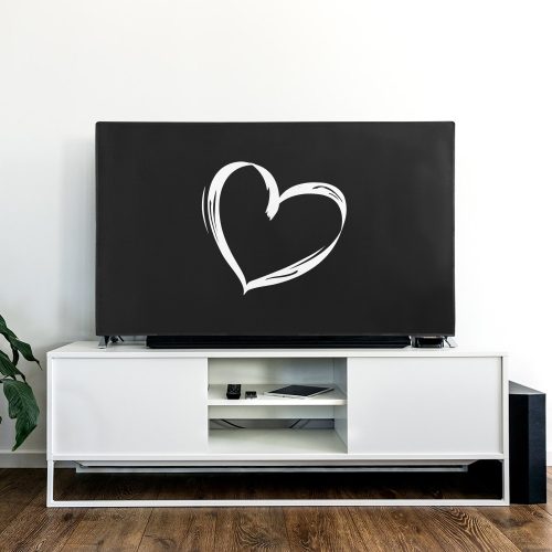 Husa de praf pentru televizor 49-50 inch, Kwmobile, Negru/Alb, Textil, 52798.03