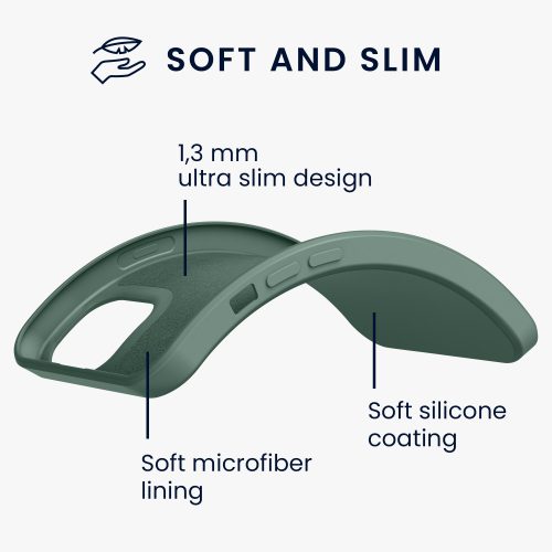 Husa pentru iPhone 13, Silicon, Verde, 55948.166