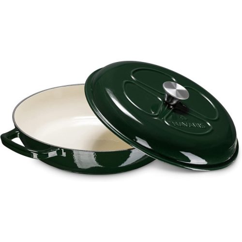 Oala antiaderenta din fonta Navaris pentru plite/cuptoare - 29,5 cm - 3,5 L - Verde, 52479.01.80