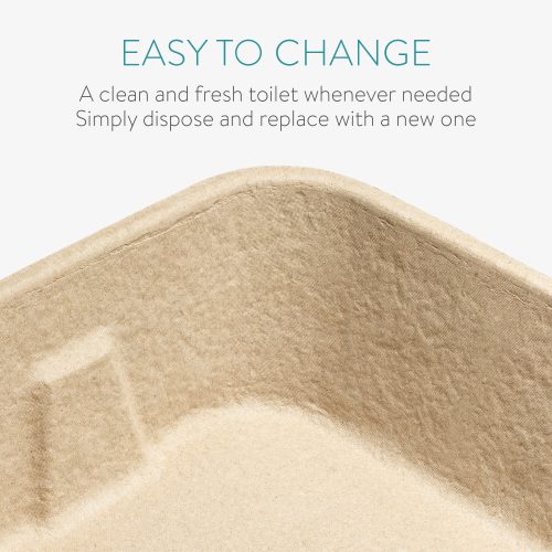 Set 3 litiere Navaris pentru pisici de unica folosinta, carton, 54043.03