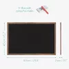 Tabla scolara Navaris cu rama MDF, 60x40 cm, montaj perete, 4 crete incluse, negru/natur, negru, MDF
