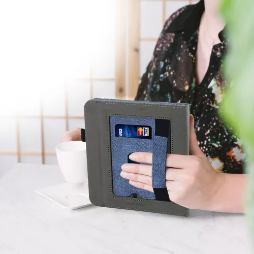 Husa pentru Tolino Vision 6, Piele ecologica, Albastru, kwmobile, 56601.03