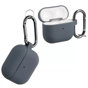   Husa pentru casti Apple AirPods 3, Kwmobile, Gri, Silicon, 56655.22