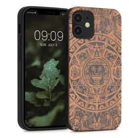   Husa pentru Apple iPhone 12 Mini, Lemn, Maro, 52733.07, kwmobile