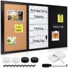 Tabla combinata Navaris, whiteboard magnetic, tabla de creta si pinboard, 90x60 cm, multicolor, plastic