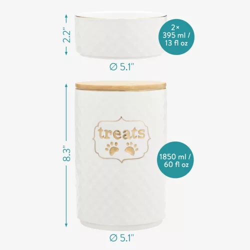 Set 2 Castroane din ceramica cu borcan de depozitare Navaris, 13 cm, capac etans, 57145.02