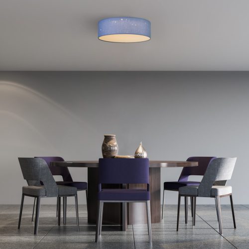 Plafoniera LED Navaris, efect de stele, 40 cm, telecomanda, albastru/albastru deschis, plastic/metal