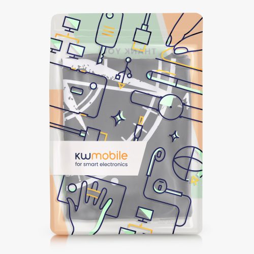 Husa pentru troler marime L, Kwmobile, Negru/Alb, Lycra, 45230.3.03