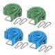Set 4 Corzi elastice plate reglabile Navaris, cu carabiniere, pentru camping, 57645.01