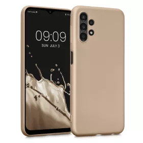   Husa Kwmobile pentru Samsung Galaxy A13, Silicon, Auriu, 57956.66