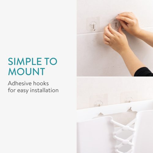 Cos rufe pliabil Navaris, 30 L, montaj pe perete, kit montaj inclus, alb, polipropilena/cauciuc