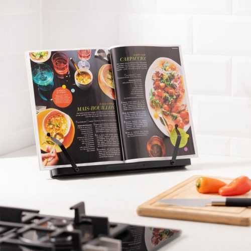 Suport carte/tableta Navaris, reglabil, 33x24 cm, negru, bambus