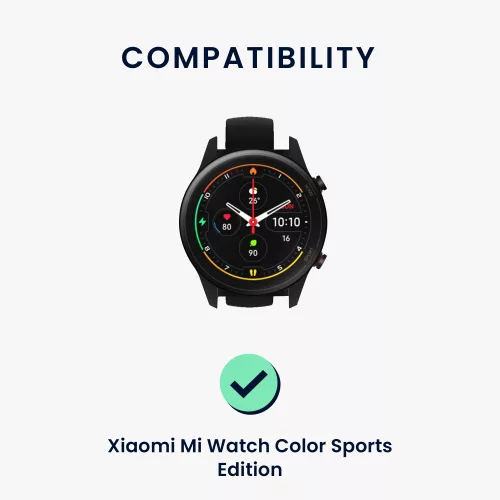 Set 2 curele pentru Xiaomi Mi Watch/Mi Watch Color Sport, Kwmobile, Negru/Albastru, Silicon, 58466.01
