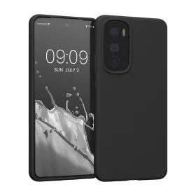   Husa Kwmobile pentru Motorola Edge 30, Silicon, Negru, 58537.01