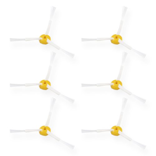 Set 6 Perii laterale pentru aspirator iRobot Roomba 700/Roomba 600/Roomba 500, Kwmobile, Alb/Galben, Plastic, 49136.02