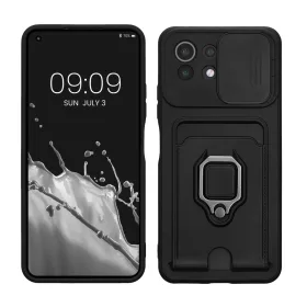   Bumper kwmobile pentru Xiaomi 11 Lite 5G NE/Mi 11 Lite 5G, Silicon, Negru, 57718.01