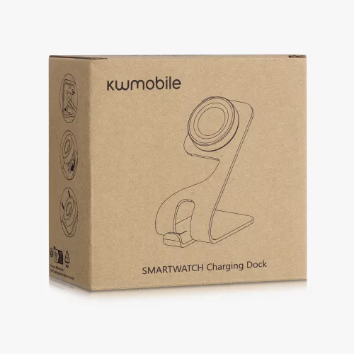 Docking stand pentru Huami Amazfit Bip U/Amazfit Pop Pro/Amazfit T-Rex Pro, Kwmobile, Negru/Argintiu, Metal, 58727.01