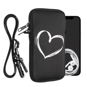   Husa Universala Kwmobile marime XL - 6,8 inch, Neopren, Negru/Alb, 58701.4.02