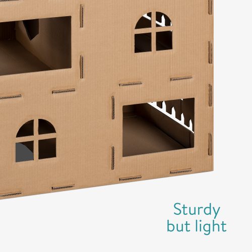 Casa pentru pisici Navaris, Carton, Maro, 58836.01