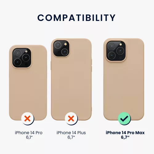 Husa Kwmobile pentru Apple iPhone 14 Pro Max, Silicon, Crem, 59074.154