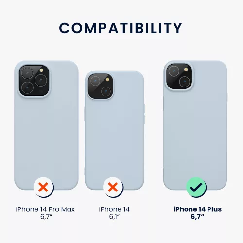 Husa Kwmobile pentru Apple iPhone 14 Plus, Silicon, Albastru, 59076.58