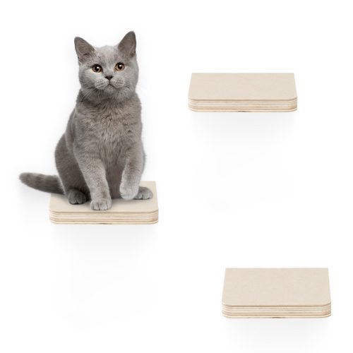 Mobilier de catarat pentru pisici Navaris, Crem, Lemn, 59243.01