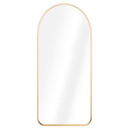 Oglinda de perete Navaris, arcuita full length, rama aluminiu, 110x50 cm, argintiu, aluminiu