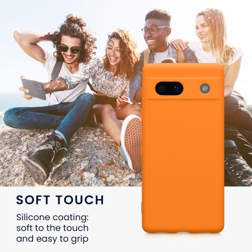 Husa Kwmobile pentru Google Pixel 7a, Portocaliu, Silicon, 61598.15