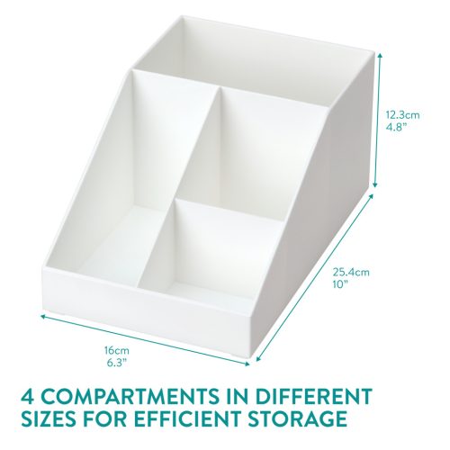 Organizator accesorii cafea Navaris, 4 compartimente, 25.4x16x12.3 cm, HIPS, alb, plastic