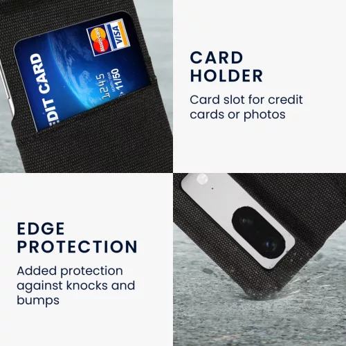 Husa Kwmobile pentru Google Pixel 8, Gri inchis, Textil/Plastic, 61883.19